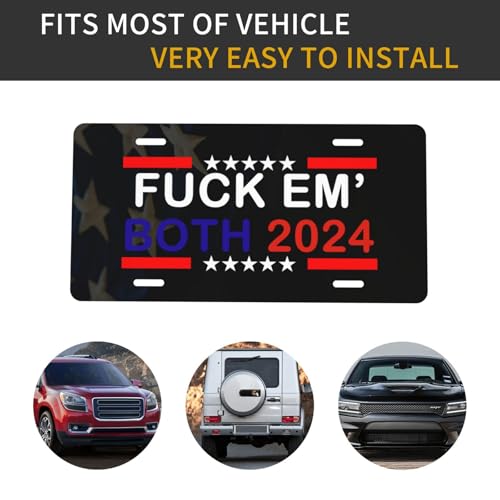 Personalized Fuck Em Both 2024 License Plate