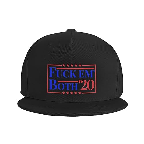 Black Flat Brim 'Fuck Em' Both' Baseball Cap