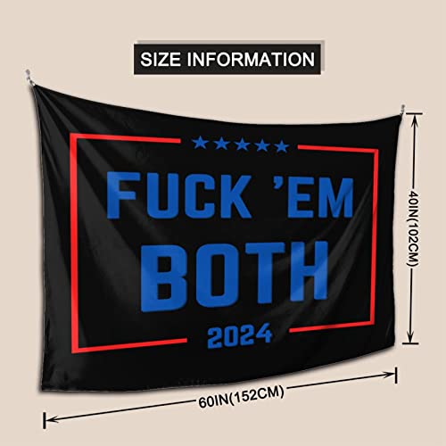 “F*** Em Both 2024 Political Tapestry 60x40”