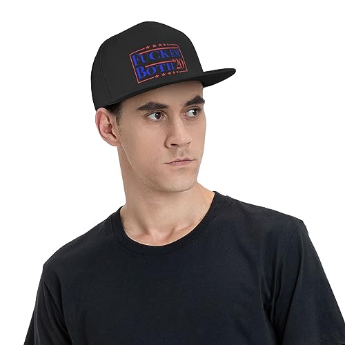 Black Flat Brim 'Fuck Em' Both' Baseball Cap