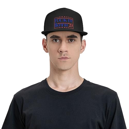 Black Flat Brim 'Fuck Em' Both' Baseball Cap