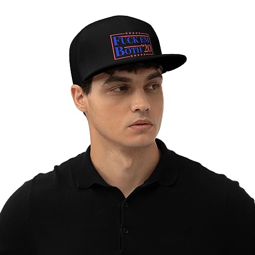 Black Flat Brim 'Fuck Em' Both' Baseball Cap