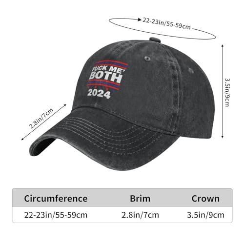 Distressed Black Ball Cap: 'Fuck Em Both' 2024