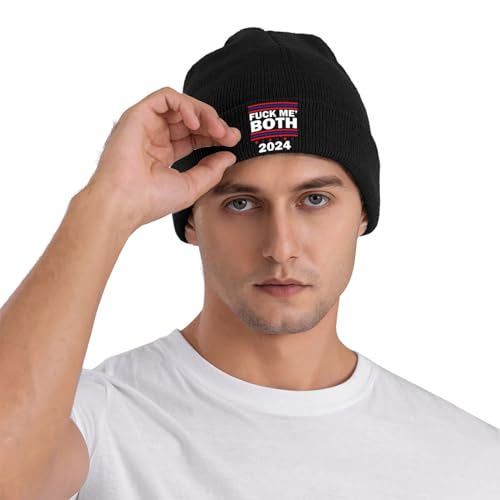 Qfz 2024 Trump & Biden Beanie Hat - Black