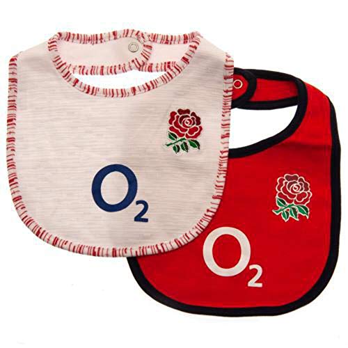 England RFU Baby Bibs | White/Red (2 Pack)