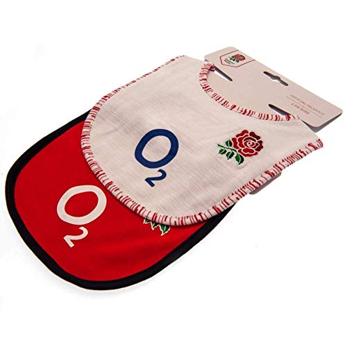 England RFU Baby Bibs | White/Red (2 Pack)