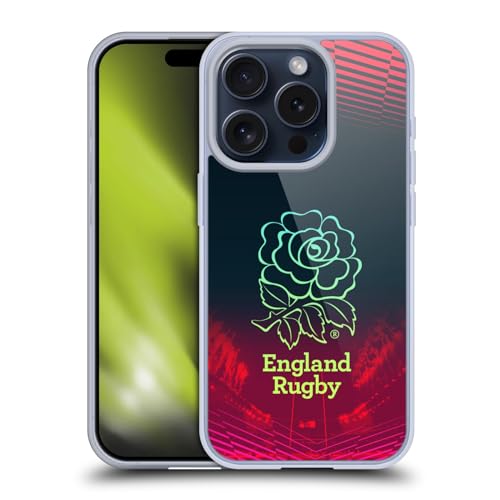 England Rugby Union Logo Red Rose Soft Gel Case for Apple iPhone 15 Pro