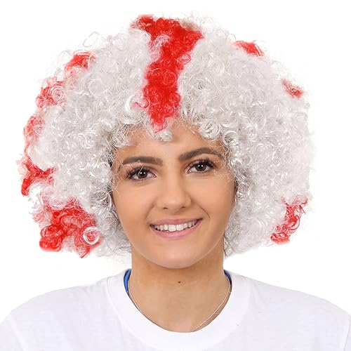 England Supporter Wig Set for Rugby Fans - Pack of 3