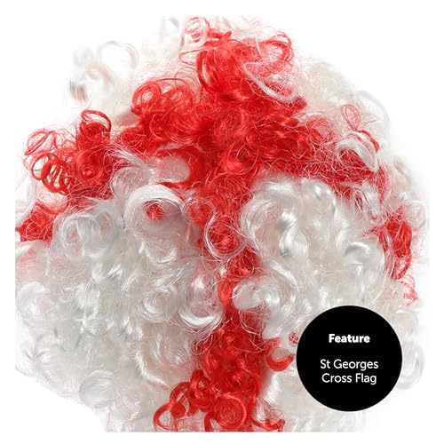 England Supporter Wig Set for Rugby Fans - Pack of 3