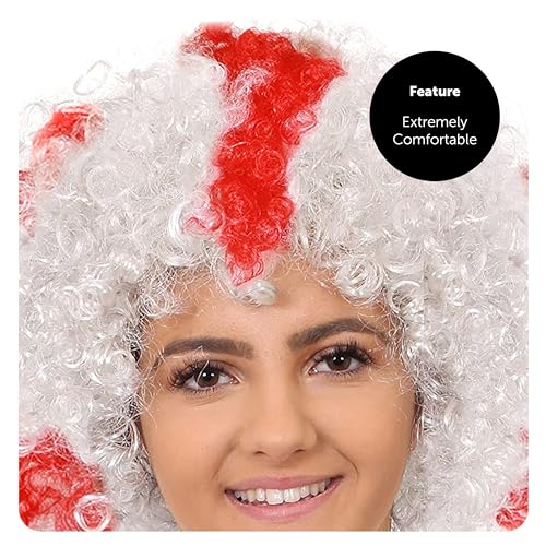 England Supporter Wig Set for Rugby Fans - Pack of 3