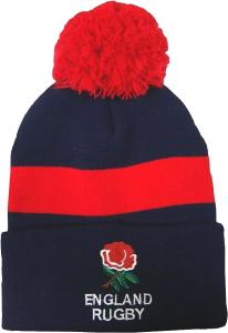England Rugby Bobble Hat - Navy/Red Arena Scarves