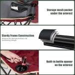 Heated Double Camping Chair for Two with Cup Holder