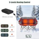 Heated Double Camping Chair for Two with Cup Holder