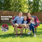 Heated Double Camping Chair for Two with Cup Holder