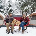 Heated Double Camping Chair for Two with Cup Holder