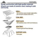 Campingmoon Portable Stainless Steel Folding Grill