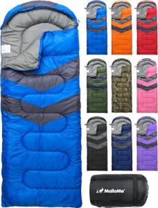 MalloMe Waterproof Lightweight Sleeping Bag for All Ages