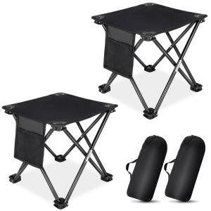 2PCS Portable Folding Camping Stools with Storage Bags