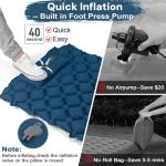 Self-Inflating Camping Mattress with Foot Pump, 200cm