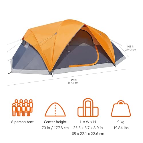 Spacious 8-Person Ventilated Family Camping Tent