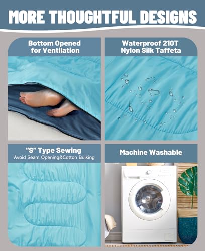 Double Sleeping Bag for Camping - Weather Resistant
