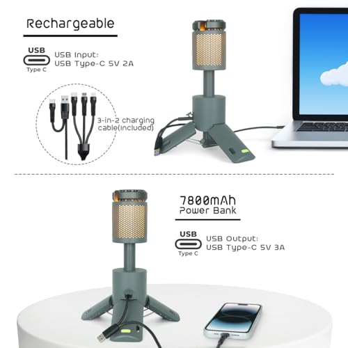 Rechargeable Waterproof Camping Lantern with 7800mAh Battery