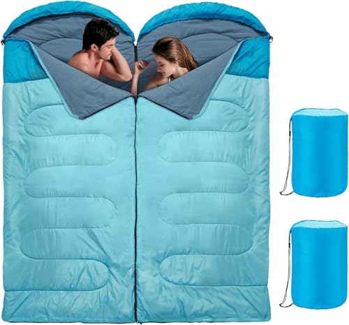 Double Sleeping Bag for Camping - Weather Resistant