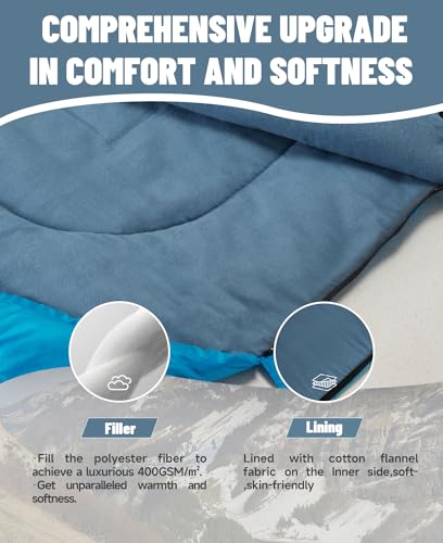 Double Sleeping Bag for Camping - Weather Resistant