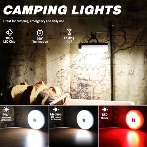 DIBMS 32.8FT Rechargeable Waterproof Camping String Light