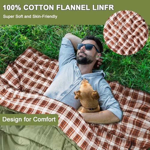 AGEMORE Double Flannel Sleeping Bag for Camping