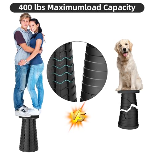 Upgraded Collapsible Folding Stool - Portable Black Chair