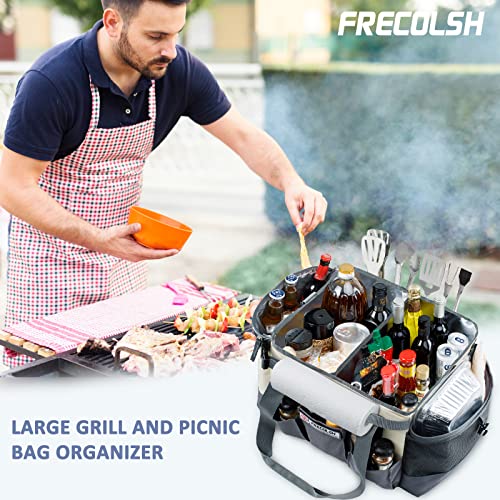 FRECOLSH Portable BBQ Utensil and Picnic Basket