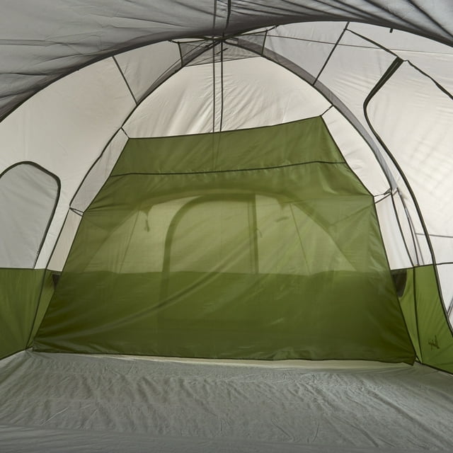 Riverbend 10-Person 3-Room Dome Tent - Off-White/Green