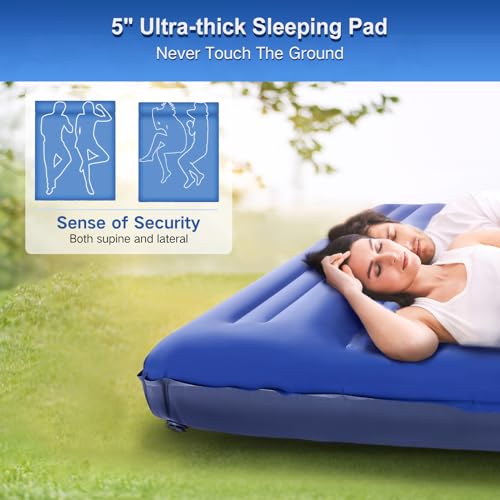 Self-Inflating Double Camping Mattress with Pillow