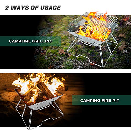 Odoland Pliable Grille Camping Acier Inoxydable 304