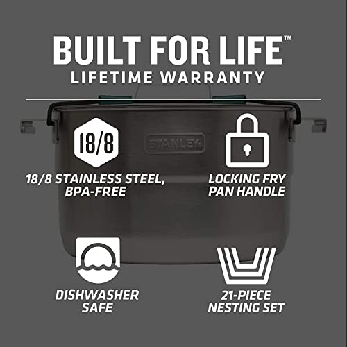 4-Piece Rustproof Camping Cookware Set - 19 Pcs