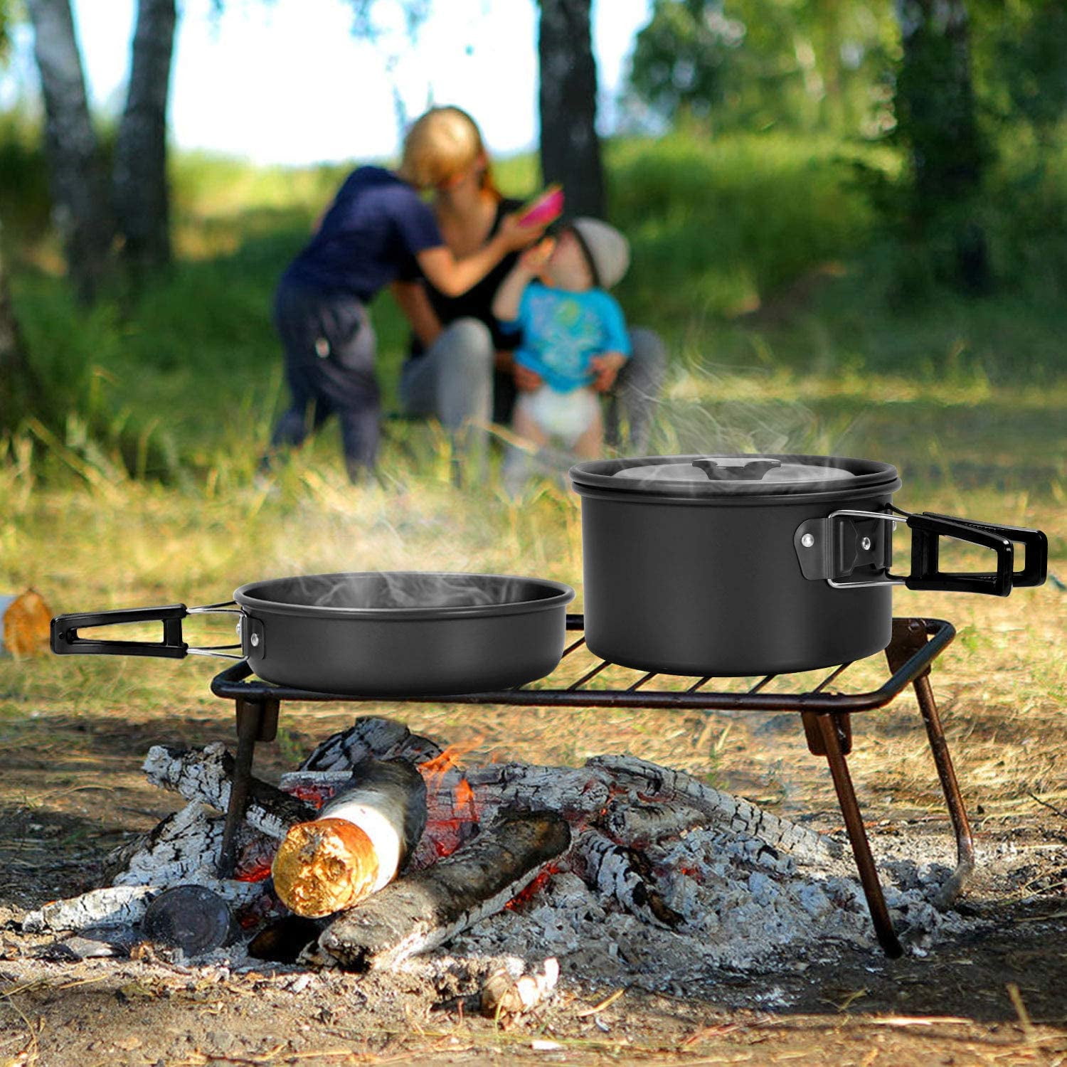 16-Piece Lightweight Camping Cookware Set with Stove