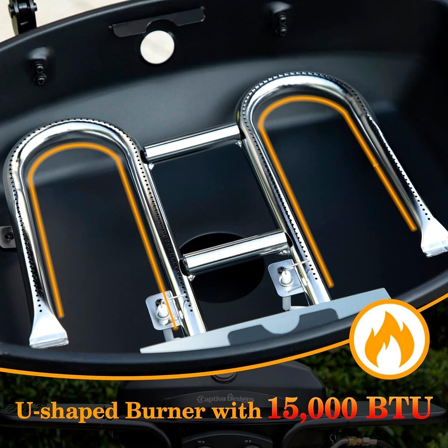 Portable 2-Burner Propane Tabletop Grill for Camping