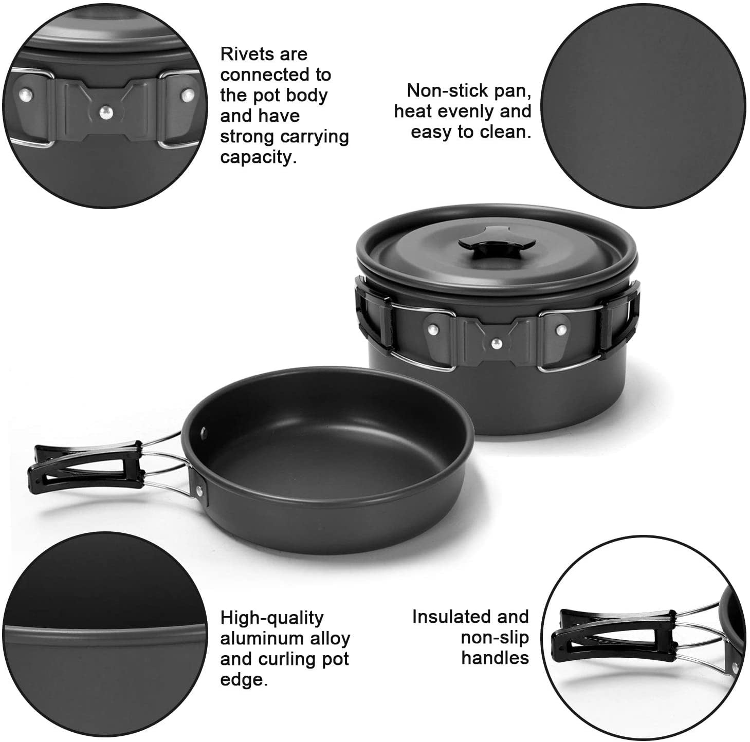 16-Piece Lightweight Camping Cookware Set with Stove