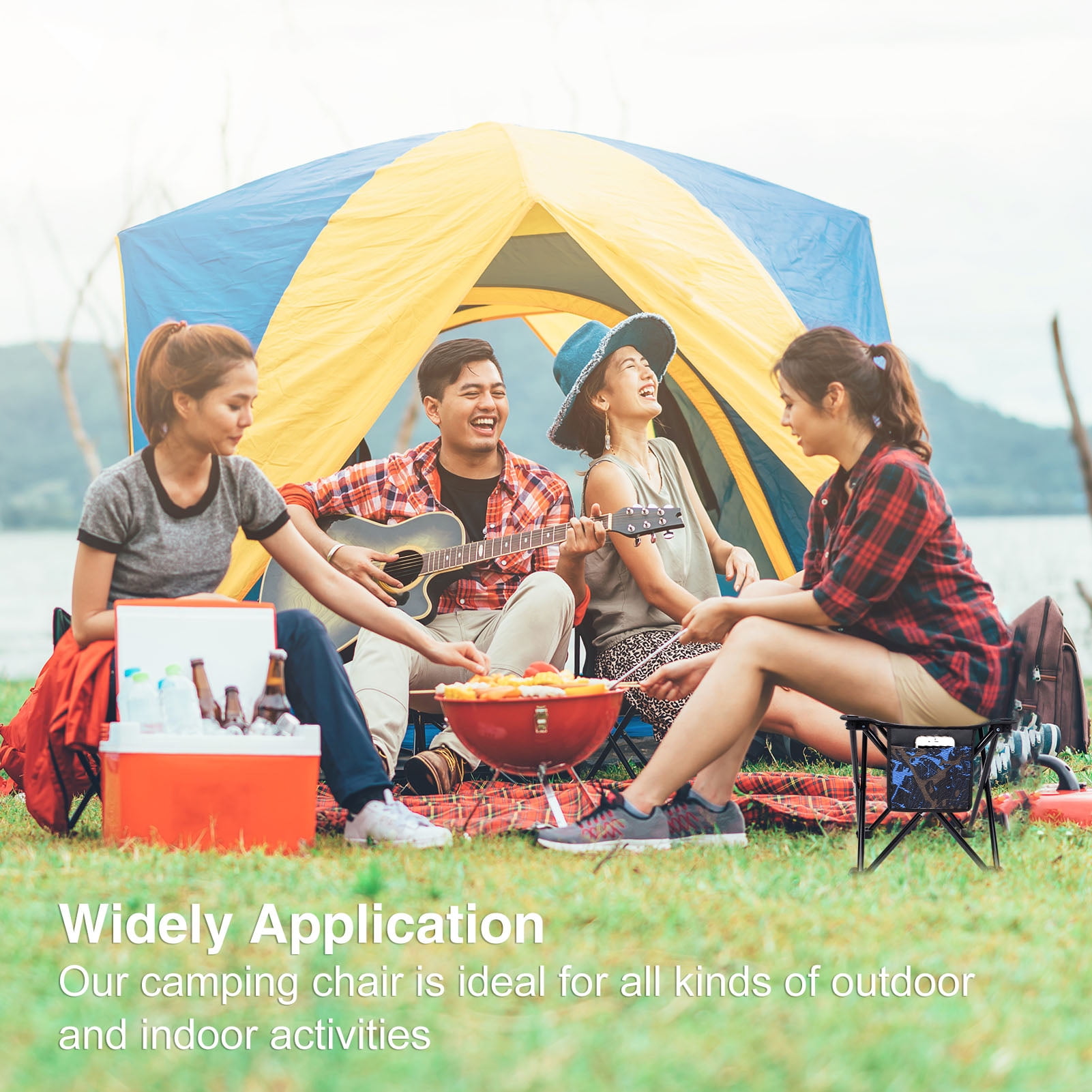 Camouflage Folding Camping Stool with Storage Bag