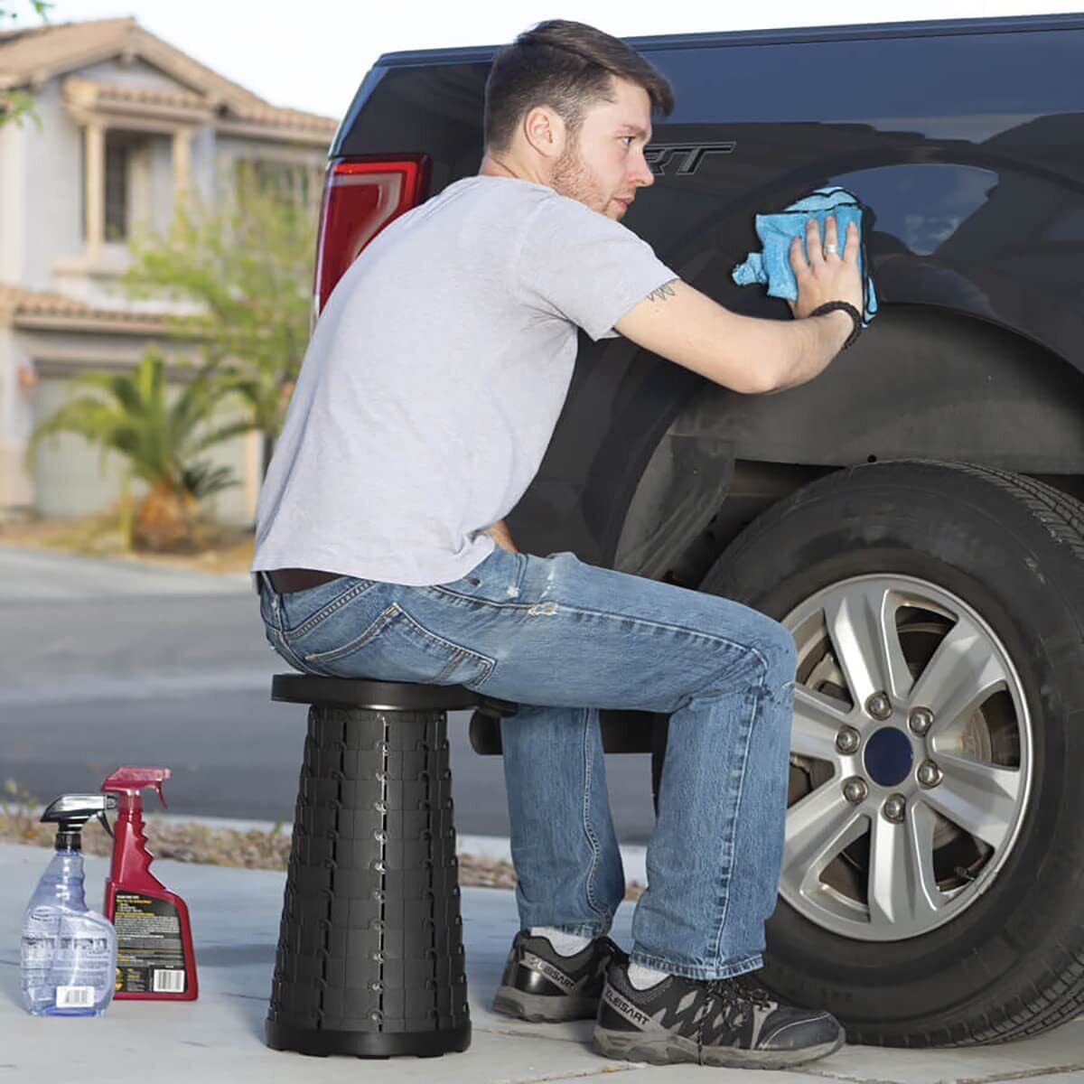 Portable Telescopic Folding Camping Stool Chair