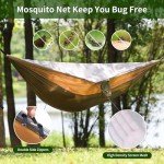 Leichte Camping-Hängematte mit Moskitonetz und Gurten