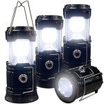 Portable LED Camping Lanterns - 4-Pack with Solar USB