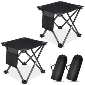 2PCS Portable Folding Camping Stools with Storage Bags