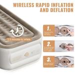 Khaki Queen Size Coil-Beam Air Mattress 80"x60"x18