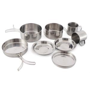 8-Piece Stainless Steel Camping Cookware Set