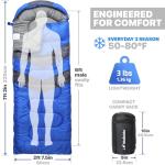 MalloMe Waterproof Lightweight Sleeping Bag for All Ages