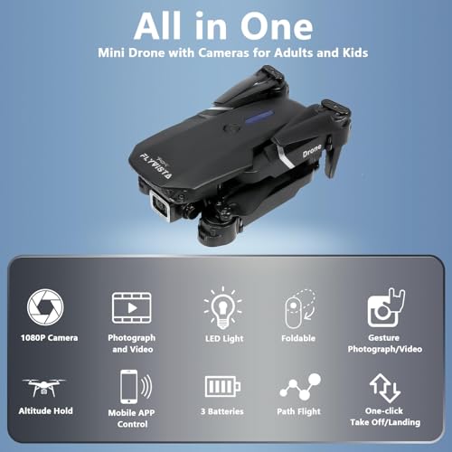FLYVISTA Mini Drone with 1080P Camera and Extras