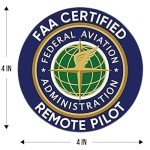 2-Pack FAA Certified Drone Pilot Stickers - 4 Inches