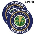 2-Pack FAA Certified Drone Pilot Stickers - 4 Inches